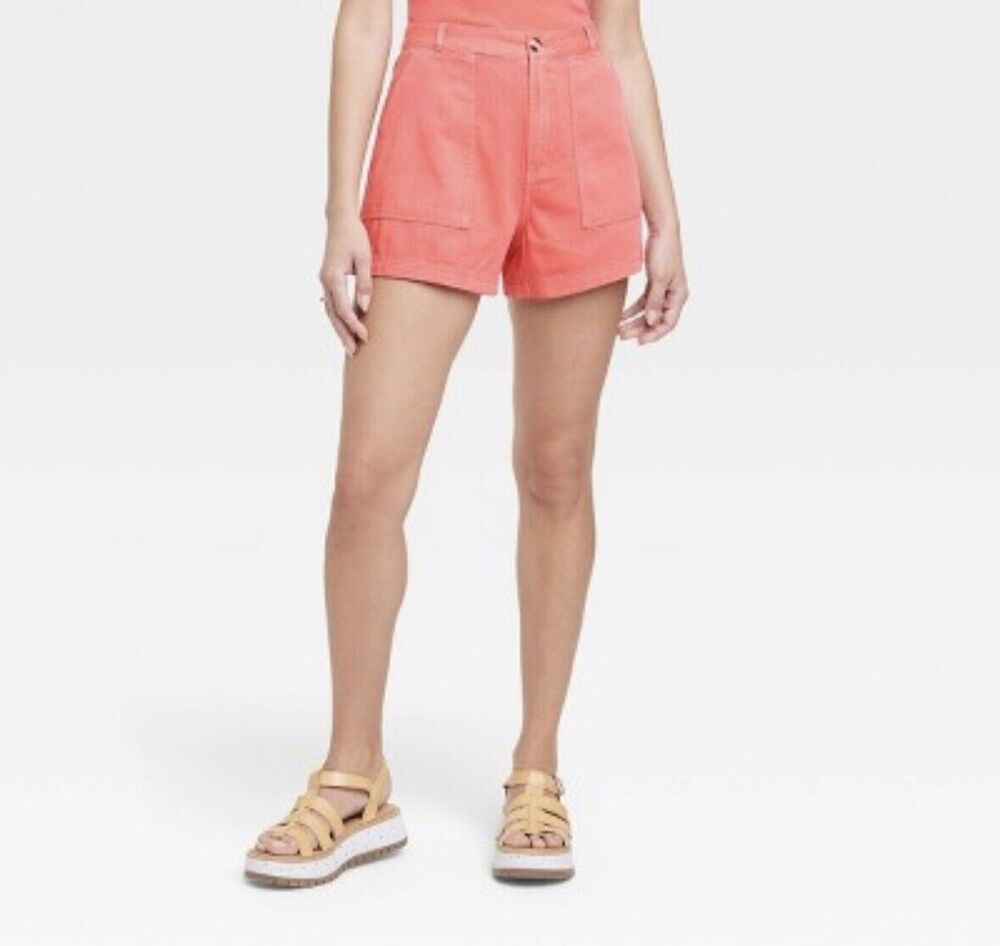 Universal Thread Mid-Rise Utility Shorts Red Women’s 8 NWT